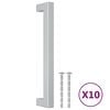 vidaXL Poign&eacute;es d'armoire 10 pcs argent&eacute; 160 mm acier inoxydable