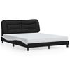 vidaXL Cadre de lit sans matelas Hvar noir et blanc 152x203 cm similicuir