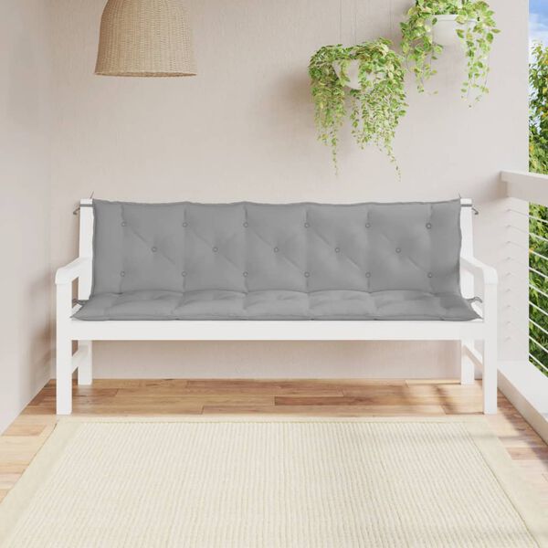 vidaXL Coussins de banc jardin lot de 2 gris 180x50x7 cm tissu Oxford
