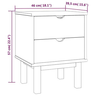 vidaXL Table de chevet OTTA marron et gris 45x39x57 cm bois pin massif