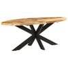 vidaXL Table &agrave; d&icirc;ner ovale 200x100x75 cm Bois de manguier brut