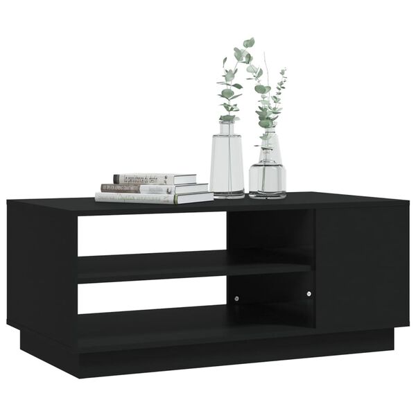 vidaXL Table basse noir 102x55x43 cm bois d'ing&eacute;nierie