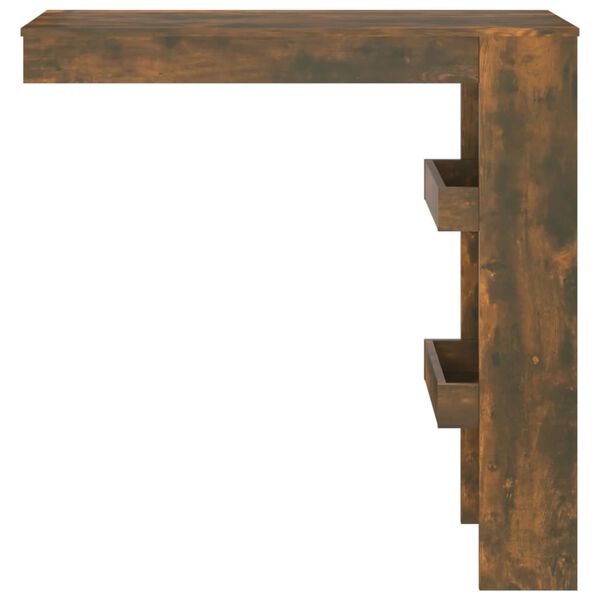 vidaXL Table de bar murale Chêne fumé 102x45x103,5cm Bois d'ingénierie
