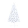 vidaXL Demi-arbre de No&euml;l artificiel pr&eacute;-&eacute;clair&eacute; et boules blanc 180cm