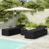 vidaXL Chaises longues de jardin table &agrave; th&eacute; 3 pcs R&eacute;sine tress&eacute;e Noir