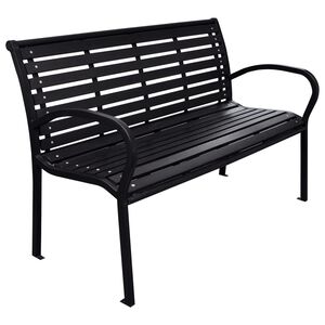 vidaXL Banc de jardin Noir 116 cm Acier et WPC