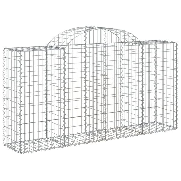 vidaXL Paniers &agrave; gabions arqu&eacute;s 8 pcs 200x50x100/120 cm fer galvanis&eacute;