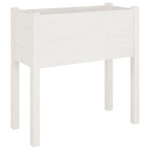 vidaXL Jardini&egrave;re Blanc 70x31x70 cm Bois de pin massif