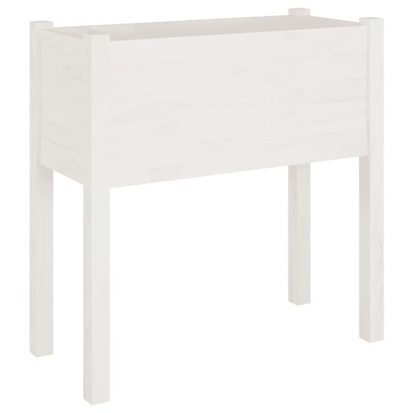 vidaXL Jardini&egrave;re Blanc 70x31x70 cm Bois de pin massif