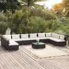 vidaXL Salon de jardin 11 pcs avec coussins R&eacute;sine tress&eacute;e Noir