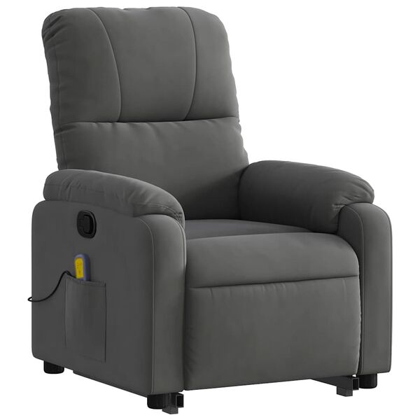 vidaXL Fauteuil inclinable de massage gris foncé tissu microfibre