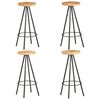 vidaXL Tabourets de bar lot de 4 bois de manguier brut