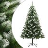 vidaXL Sapin de No&euml;l artificiel &agrave; charni&egrave;res avec neige floqu&eacute;e 210 cm