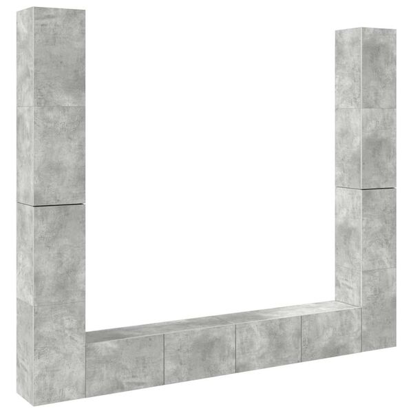 vidaXL Ensemble de meubles TV 6 pcs Gris b&eacute;ton Bois d'ing&eacute;nierie