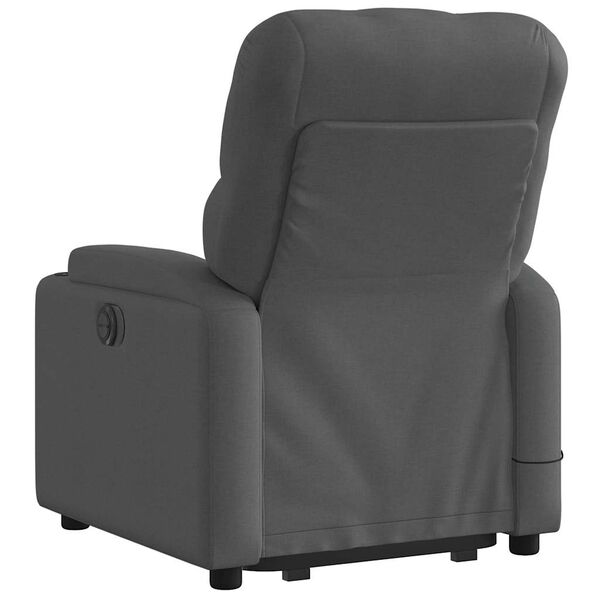 vidaXL Fauteuil inclinable de massage électrique gris foncé tissu