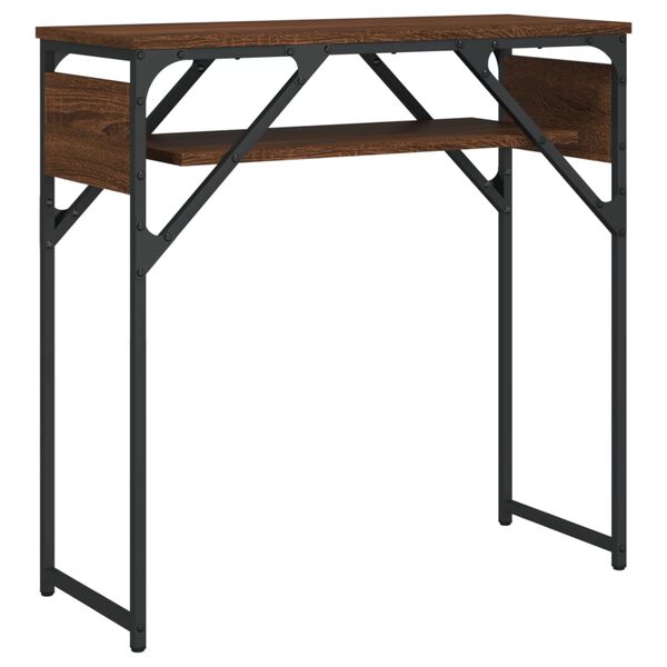 vidaXL Table console avec &eacute;tag&egrave;re ch&ecirc;ne marron 75x30x75 cm