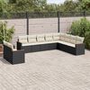 vidaXL Salon de jardin 10 pcs avec coussins noir r&eacute;sine tress&eacute;e