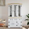 vidaXL Buffet haut Corona blanc 112x43x196 cm bois massif pin mexicain