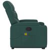 vidaXL Fauteuil inclinable de massage vert fonc&eacute; tissu