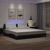 vidaXL Cadre de lit avec LED sans matelas Zadar noir blanc 193x203 cm