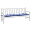 vidaXL Coussin de banc de jardin rayures bleues et blanches 180x50x7cm
