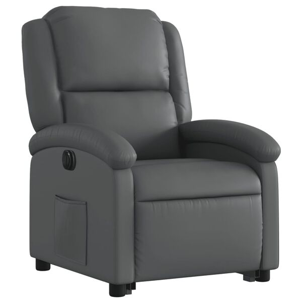 vidaXL Fauteuil inclinable &eacute;lectrique gris similicuir