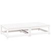 vidaXL Repose-pieds de jardin avec coussins lot de 2 Blanc Bois de pin
