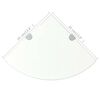 vidaXL &Eacute;tag&egrave;re de coin + supports chrom&eacute;s Verre Transparent 35 x 35 cm