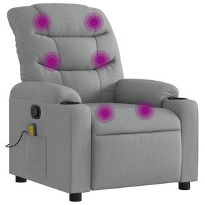 vidaXL Fauteuil de massage inclinable gris clair tissu