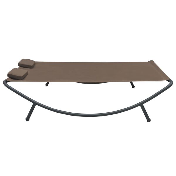 vidaXL Chaise longue d'ext&eacute;rieur Tissu Marron