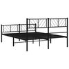 vidaXL Cadre de lit métal sans matelas avec pied de lit noir 150x200cm