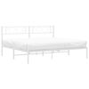 vidaXL Cadre de lit m&eacute;tal sans matelas et t&ecirc;te de lit blanc 193x203 cm