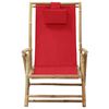 vidaXL Chaise de relaxation inclinable Rouge Bambou et tissu
