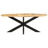 vidaXL Table &agrave; d&icirc;ner ovale 200x100x75 cm Bois de manguier brut