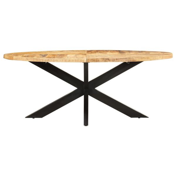 vidaXL Table &agrave; d&icirc;ner ovale 200x100x75 cm Bois de manguier brut