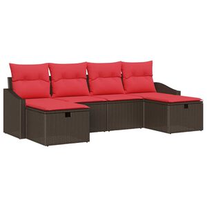 vidaXL Ensemble de canapé de jardin avec coussin 6 pcs polyrotin