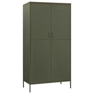 vidaXL Garde-robe Vert olive 90x50x180 cm Acier