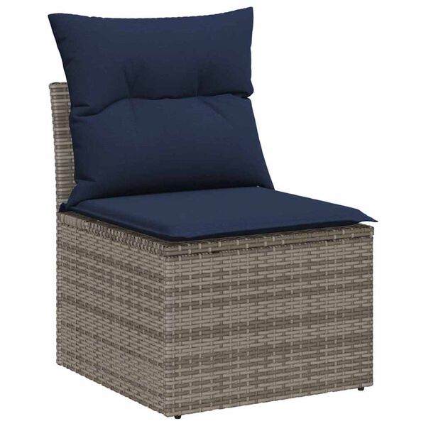 vidaXL Ensemble de canap&eacute; de jardin Gris et marine 55 x 55 x 37 cm