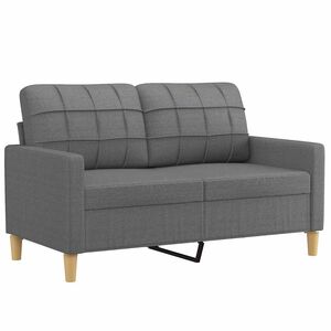 vidaXL Canap&eacute; &agrave; 2 places Gris fonc&eacute; 120 cm Tissu