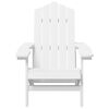 vidaXL Chaises de jardin Adirondack avec table PEHD Blanc