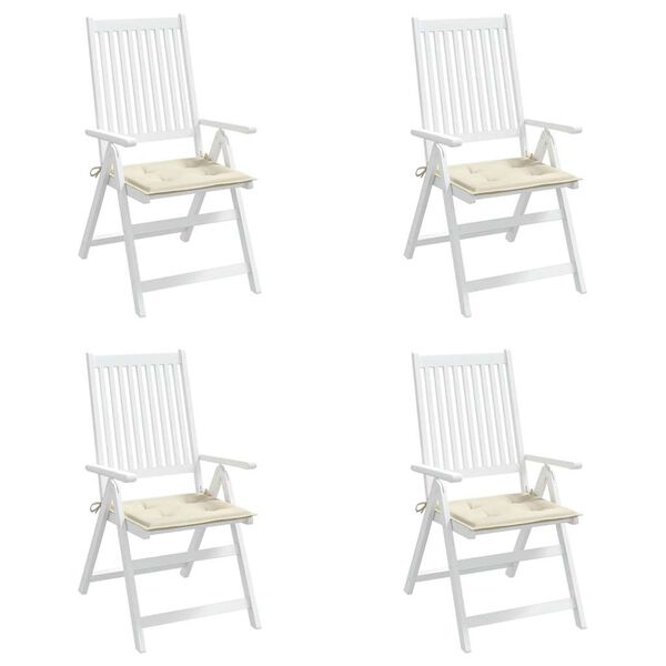 vidaXL Coussins de chaise de jardin lot de 4 cr&egrave;me 40x40x4 cm