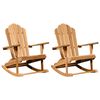 vidaXL Chaise Adirondack &agrave; bascule 2 pc Marron Bois de teck massif
