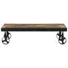 vidaXL Table basse roulettes bois de récupération massif 100x55x26 cm