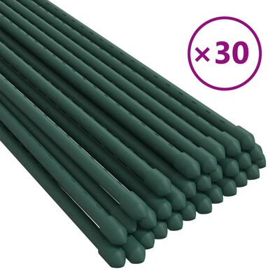 vidaXL Piquets pour plantes de jardin 30 pcs vert 90 cm acier