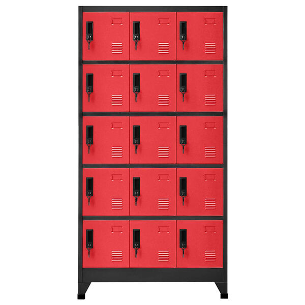 vidaXL Armoire à casiers Anthracite et rouge 90x40x180 cm Acier