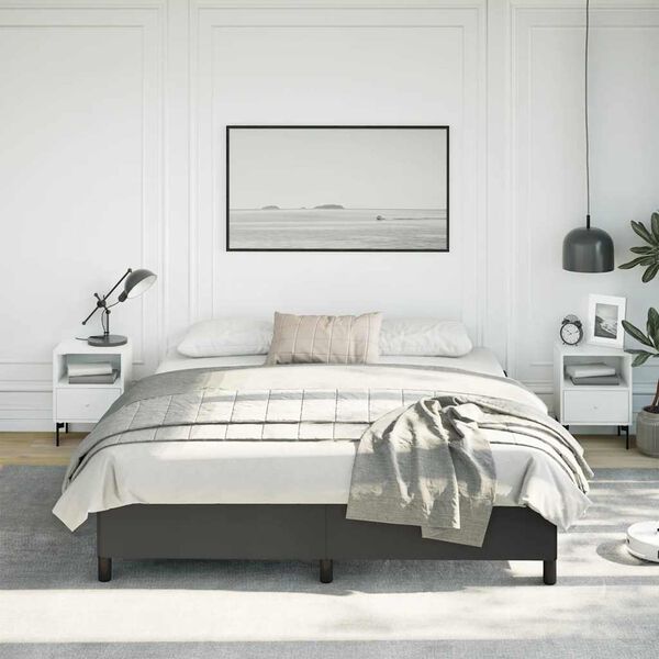 vidaXL Cadre de lit sans matelas noir California similicuir