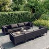 vidaXL Salon de jardin 9 pcs avec coussins R&eacute;sine tress&eacute;e Gris fonc&eacute;