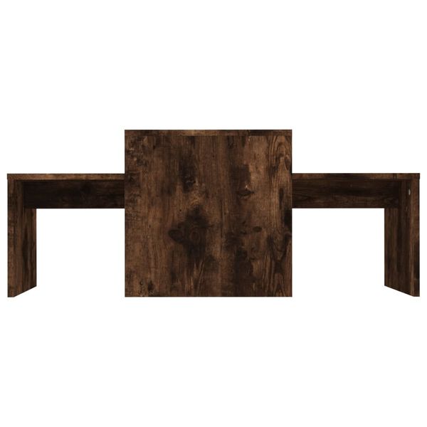 vidaXL Ensemble table basse Chêne fumé 100x48x40 cm Bois d'ingénierie
