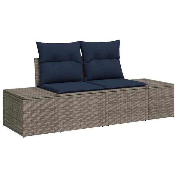 vidaXL Ensemble de canap&eacute; de jardin avec coussin 5 pcs Gris polyrotin