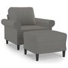 vidaXL Fauteuil avec repose-pied Gris fonc&eacute; 60 cm Tissu
